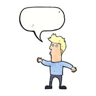 cartoon surprised man with speech bubble N139