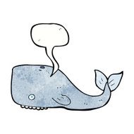 cartoon whale with speech bubble N38