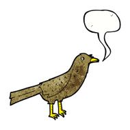 cartoon bird with speech bubble N287