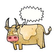 cartoon bull with speech bubble N29
