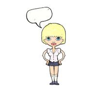 cartoon woman with hands on hips speech bubble N225