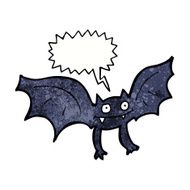cartoon vampire bat with speech bubble N19