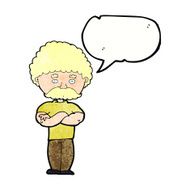 cartoon dad with folded arms speech bubble N11