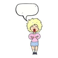 cartoon screaming woman with speech bubble N11