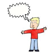 cartoon surprised man with speech bubble N140