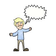 cartoon surprised man with speech bubble N141