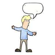 cartoon curious man with speech bubble N71