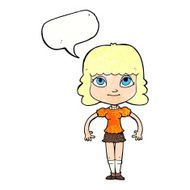 cartoon girl with speech bubble N22