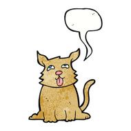cartoon happy dog with speech bubble N87