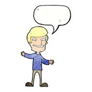 cartoon grinning man with speech bubble N94
