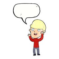 cartoon happy man with speech bubble N467