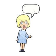 cartoon shocked woman with speech bubble N101