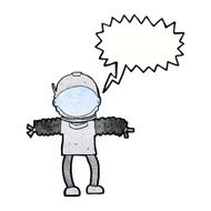 cartoon astronaut with speech bubble N130