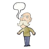 cartoon angry old man with speech bubble N152