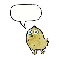 cartoon happy bird with speech bubble N40