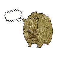 huge bear cartoon with speech bubble N3