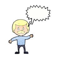 cartoon dad waving with speech bubble N11
