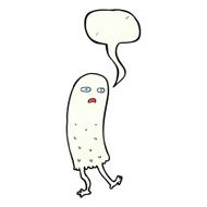 cartoon funny ghost with speech bubble N17