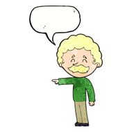 cartoon man with mustache pointing speech bubble N31
