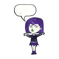 cartoon vampire girl with speech bubble N237