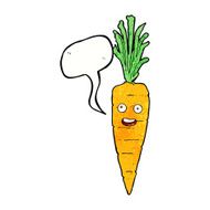 cartoon carrot with speech bubble N3