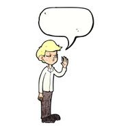 cartoon arrogant boy with speech bubble N11