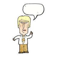 cartoon grumpy boss with speech bubble N11