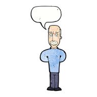 cartoon annoyed balding man with speech bubble N11