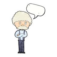 cartoon old man with speech bubble N20