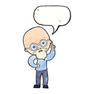 cartoon old man with speech bubble N21
