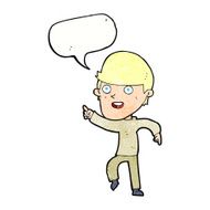 cartoon happy man with speech bubble N470