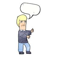 cartoon grumpy man with speech bubble N21