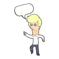cartoon man accusing with speech bubble N21