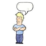 cartoon sulking man with speech bubble N11