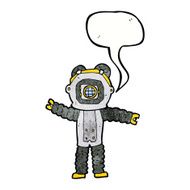 cartoon deep sea diver with speech bubble N31