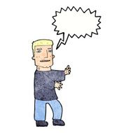 cartoon man gesturing with speech bubble N32