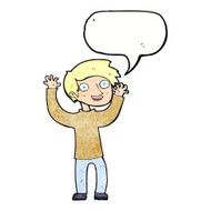 cartoon happy man with speech bubble N471