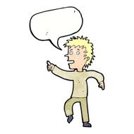 cartoon happy man pointing with speech bubble N63