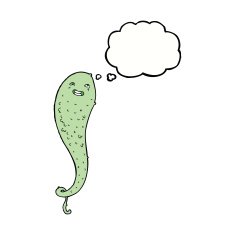 cartoon spooky ghost with thought bubble N41