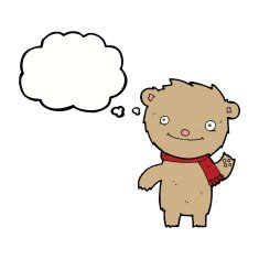 cartoon cute teddy bear with thought bubble N21
