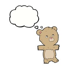 cartoon cute teddy bear with thought bubble N22