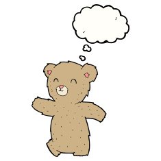 cute cartoon teddy bear with thought bubble N5