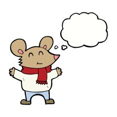 cartoon mouse with thought bubble N14