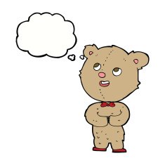 cartoon cute teddy bear with thought bubble N23