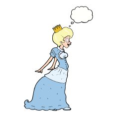 cartoon princess with thought bubble N31
