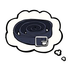 cartoon leather belt with thought bubble N2