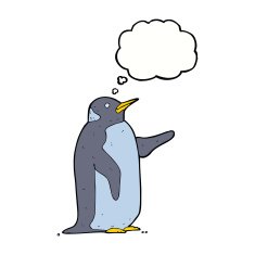 Cartoon Penguin With Thought Bubble N13