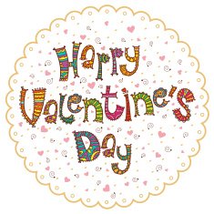 Card Valentine's Day in a circle