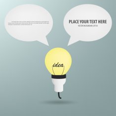Bulb light idea with bubble talk