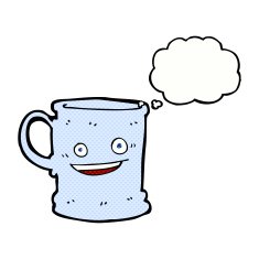 cartoon mug with thought bubble N2
